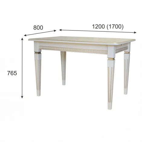 Стол обеденный Васко В 86Н слоновая кость/золото 120/170*80 от фабрики Mebelik