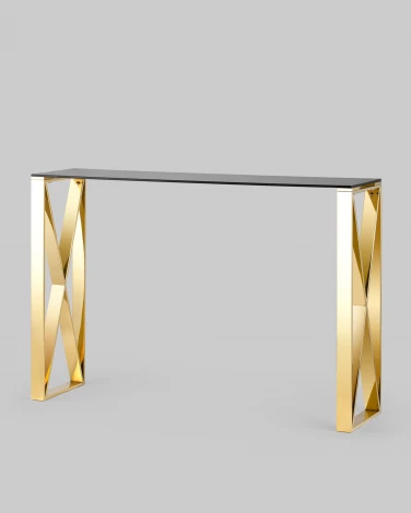 Консоль Stool Group КРОСС 115*30 золото стекло smoke УТ000004650