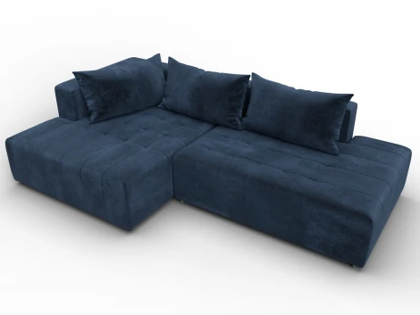 Диван угловой Лига-103 НПБ угол левый (ДСП,Брус,Фанера,Велюр/Синий) Лига Диванов 134806L