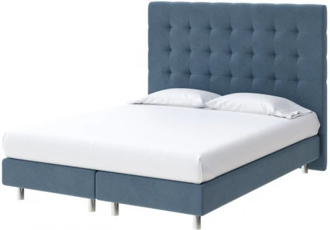 PROxSON Кровать Madrid Boxspring Lift (Ткань: Велюр Monopoly Прованский синий (792)) 140x200