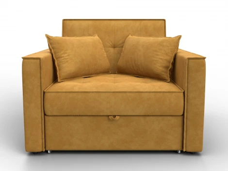 Кресло-кровать Лига-104 (80) (ЛДСП,Брус,Фанера,Велюр/Желтый) Лига Диванов 134847