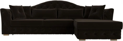 Диван угловой Артис правый угол (Коричневый/Микровельвет) Лига Диванов арт.121597