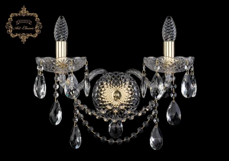 Бра Art Classic 10.25 10.25.2.165.XL.Gd.Sp (220V, хрусталь, подвески, подсвечник, свеча)