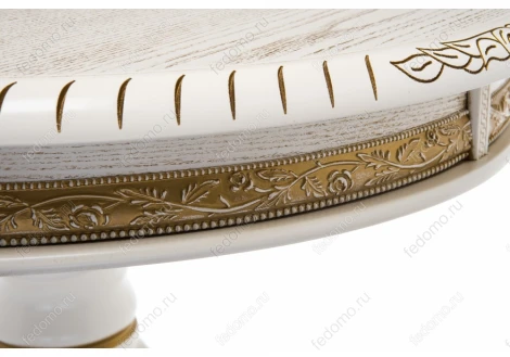 Журнальный столик Woodville Бернард молочный с золотой патиной 406091