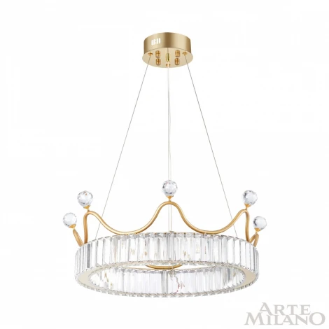 Подвесной светильник Arte Milano Venezia 310322/D500 GD (регулировка яркости, LED, 220V, хрусталь, пульт управления, на тросе, круглые)