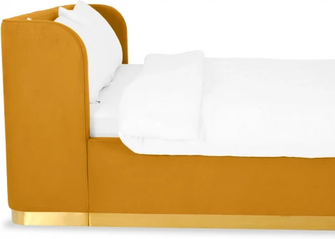 Кровать Vibe 1600 ОГОГО (арт.748490), (Ткань,Шенилл/Желтый)
