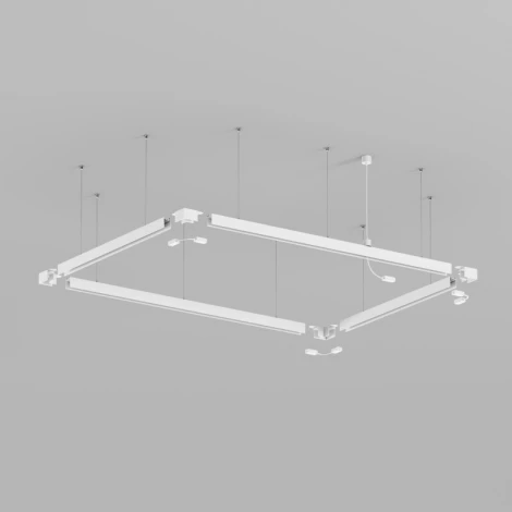 Подвод питания для подвесного монтажа трека Denkirs Smart Base TR2124-WH АС 220V, 5м, белый, алюминий