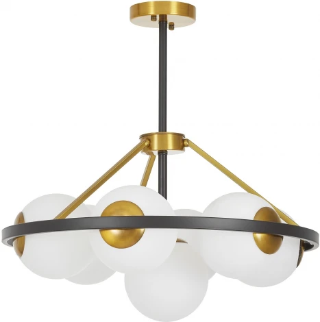 Потолочная люстра на штанге Lumina Deco Donzano LDP 8034-7 BK+WT (220V, шарики)