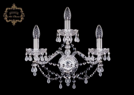 Бра Art Classic 10.24 10.24.2+1.165.Cr.V0300 (220V, хрусталь, подвески, подсвечник, свеча)