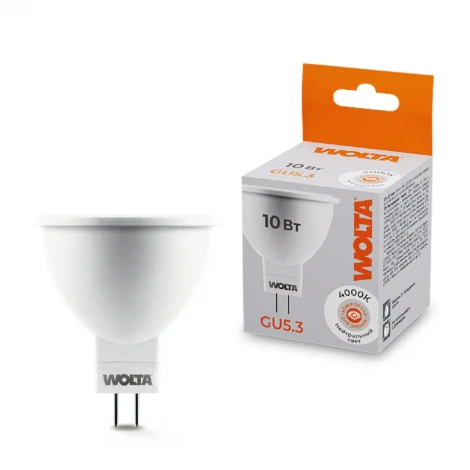 Светодиодная лампа 10Вт 4000K GU5.3 Wolta 25SMR16-220-10GU5.3