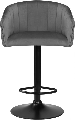 Стул барный DOBRIN DARCY BLACK (серый велюр (1922-19)) 5025_BlackBase-LM BLACK, цвет сиденья серый (1922-19), основания черное