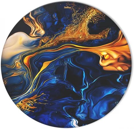 Столик журнальный Sheffilton SHT-TU29/H36/TT32 60 СТЕКЛО/МДФ черный муар/синий сапфир