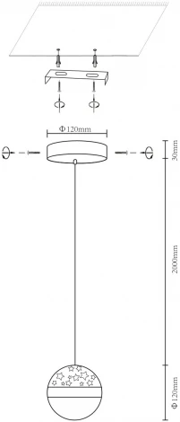 Подвесной светильник Velante 431-306-01 (LED, 220V, на тросе, шар)