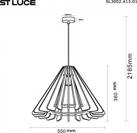 Подвесной светильник ST Luce Sentito SL3002.413.01 Черный/Серый E27 1*60W (220V, на проводе)