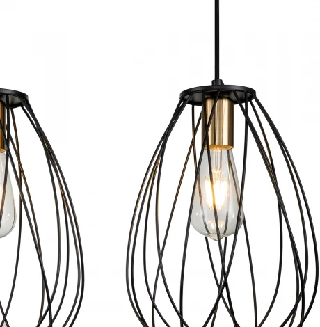 Подвесной светильник Barrie 10180/3S E27*60W Black/Brass (220V, на проводе)