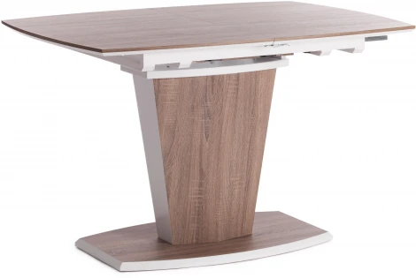 Стол FANCY МДФ HPL, 120-160х85х75 см, Дуб трюфель/Белый Tetchair 18997