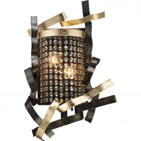 Настенный светильник N-Light 555 555-02-01 gold + black shampagne crystal