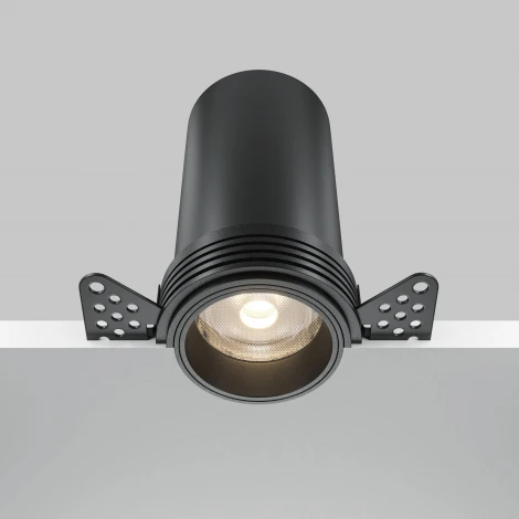 Встраиваемый светильник светодиодный под гипсокартон Maytoni Focus Led DL125-L12-4K-TRS-B (220V, круглые)