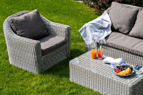 Кресло из искусственного ротанга, цвет серый 4SIS Фабриция YH-C1216W-1 gray