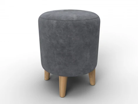 Пуф 002 (ДСП,Фанера/Дерево/Велюр/Темно-серый) Лига Диванов 132491