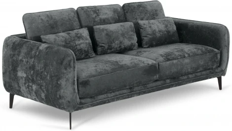 Диван Amsterdam трехместный ОГОГО (арт.786599), (Ткань,Велюр/Темно-серый)