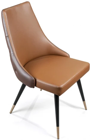 Стул Lucas, экокожа коричневый, золотистый декор на ножках Top Concept LUCAS 2000000000299