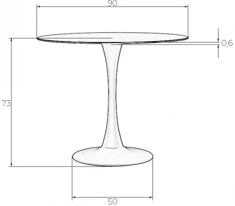 Стол обеденный MIA (черная столешница, черное основание) Dobrin 219TD-LMZL MIA, цвет столешницы черный, основания черный