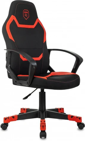 Кресло игровое Zombie 100 черный/красный ткань/эко.кожа крестов. пластик пластик черный