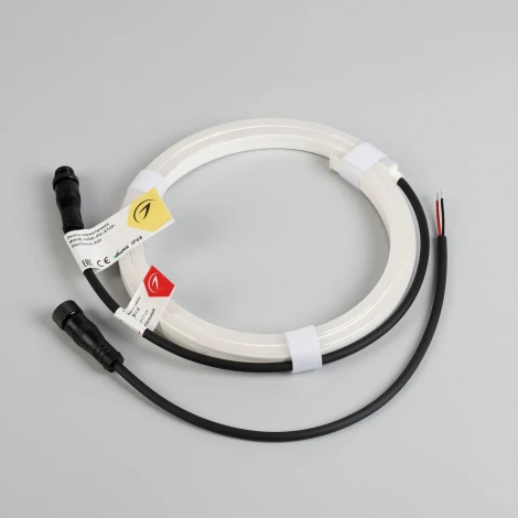 Светодиодная лента герметичная WAVE-SIDE-PU-A120-06x12mm 24V Warm3000 (8 W/m, IP68, 1m, wire x1) (Arlight, Вывод прямой) 052590