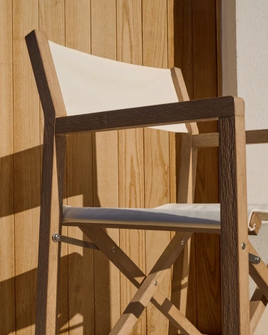 Складной стул Vilara для улицы из акации и текстиля белого цвета La Forma (ex Julia Grup) арт.262383