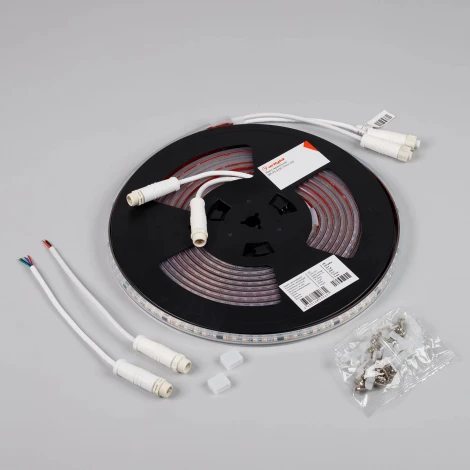Светодиодная лента герметичная SPI-PS-A120-12mm 24V White6000-PX6-BPT (11 W/m, IP67, 2835, 5m) (Arlight, бегущий огонь) 049445