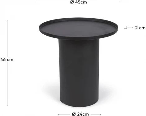 Столик журнальный Fleksa круглый из черного металла Ø 45 см La Forma (ex Julia Grup) арт.109401