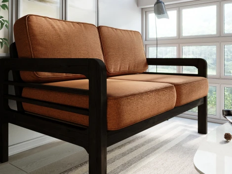 Диван Arsko прямой Бергер М венге рогожка оранжевая