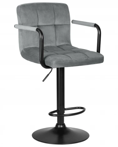 Набор 2 шт стул барный DOBRIN KRUGER ARM BLACK (серый велюр (MJ9-75))