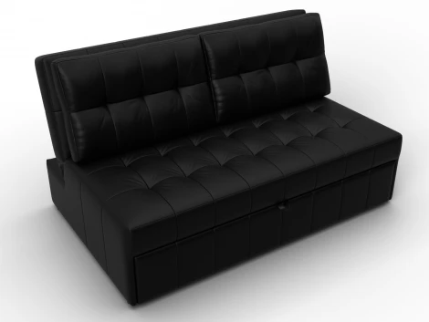 Диван прямой Лига-107 (140) (ЛДСП,Брус,Фанера,Экокожа/Черный) Лига Диванов 134925
