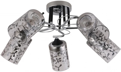 Люстра потолочная на штанге Alfie 1141/5P E27*60W Chrome/Black
