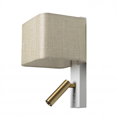 Бра с абажуром и выключателем с подсветкой для чтения Citilux Dekart CL704482 белый/песочный