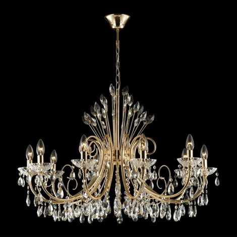 Подвесная люстра Odeon Light Versia 4977/10 (220V, хрусталь, подвески, на цепи, подсвечник, свеча)