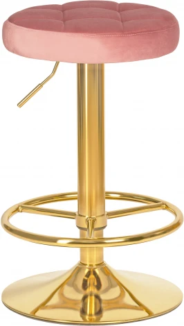 Табурет барный DOBRIN BRUNO GOLD (пудрово-розовый велюр (MJ9-32)) 5008_GoldBase-LM GOLD, цвет сиденья пудрово-розовый (MJ9-32), основания золото