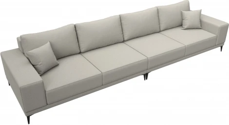 Диван прямой Льюес Лонг (Бежевый/Рогожка) Лига Диванов арт.124824