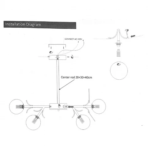 Потолочная люстра на штанге G9 Lu Carte LC-11-1081