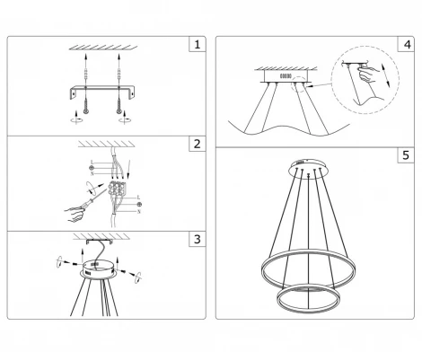 Подвесной светильник ярусный Kink Light Тор 08219,19A(4000K) (регулировка яркости, LED, 220V, пульт управления, на тросе, кольцо)