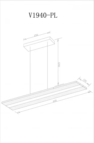 Подвесной линейный светильник светодиодный LED*24W Moderli Holo V1940-PL (220V, на тросе)