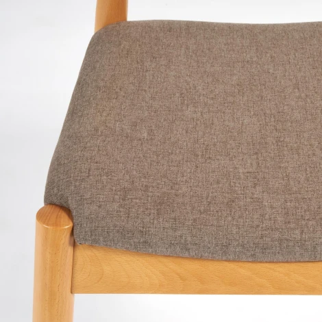 Стул мягкое сидение BULL / 1 шт. в упаковке (каркас Бук,Ткань /Коричневый)