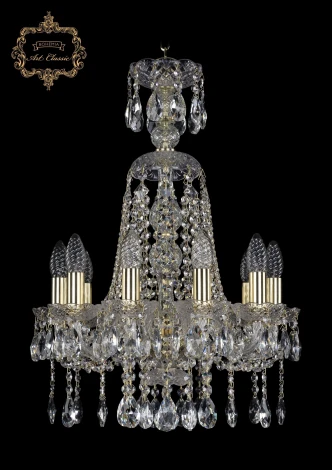 Подвесная люстра Art Classic 11.12 11.12.10.141.XL-62.Gd.Sp (220V, хрусталь, на цепи, подсвечник, свеча)