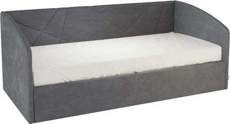 Кровать с подъемным механизмом Бест (Софа) 90х200 см Mebelson (ЛДСП,Ткань,Велюр/Графит) арт.KM.S-15.2171