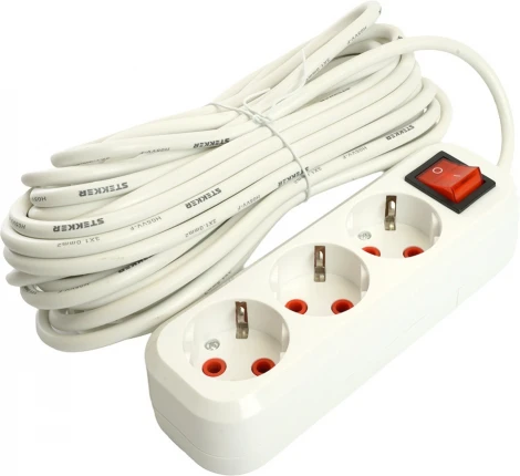 Удлинитель 3-х местный 10 метров с заземлением Stekker Home 49357