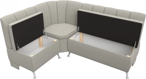 Диван кухонный угловой Кантри левый угол (Бежевый/Рогожка) Лига Диванов арт.122500L