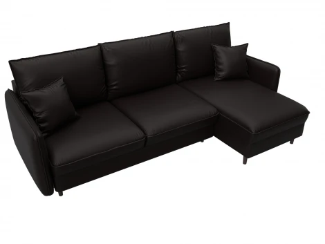 Диван угловой Лига-064 НПБ угол универсальный (ДСП/Дерево/Экокожа/Коричневый) Лига Диванов 129932