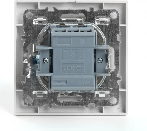 Переключатель двухклавишный (белый) Stekker Эрна 39919